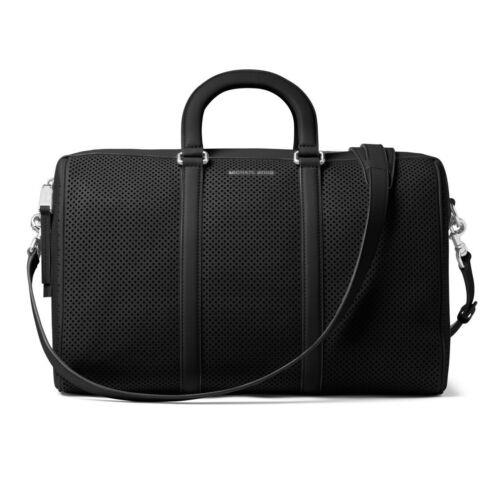 Michael Kors Libby Large Perforated Leather Gym Bag Black Retail 599.00