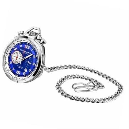 Stuhrling 990 01 Torero Quartz Chronograph Mens Blue Pocket Watch