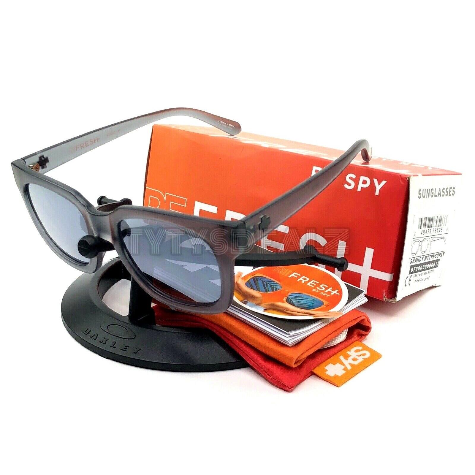 Spy Optic Shandy Matte Translucent Gray/silver Mirror Sunglasses