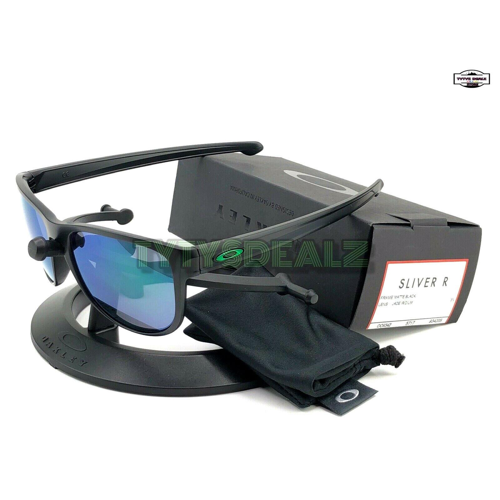 Oakley Sliver R 009342-05 Matte Black/jade Iridium Sunglasses 169
