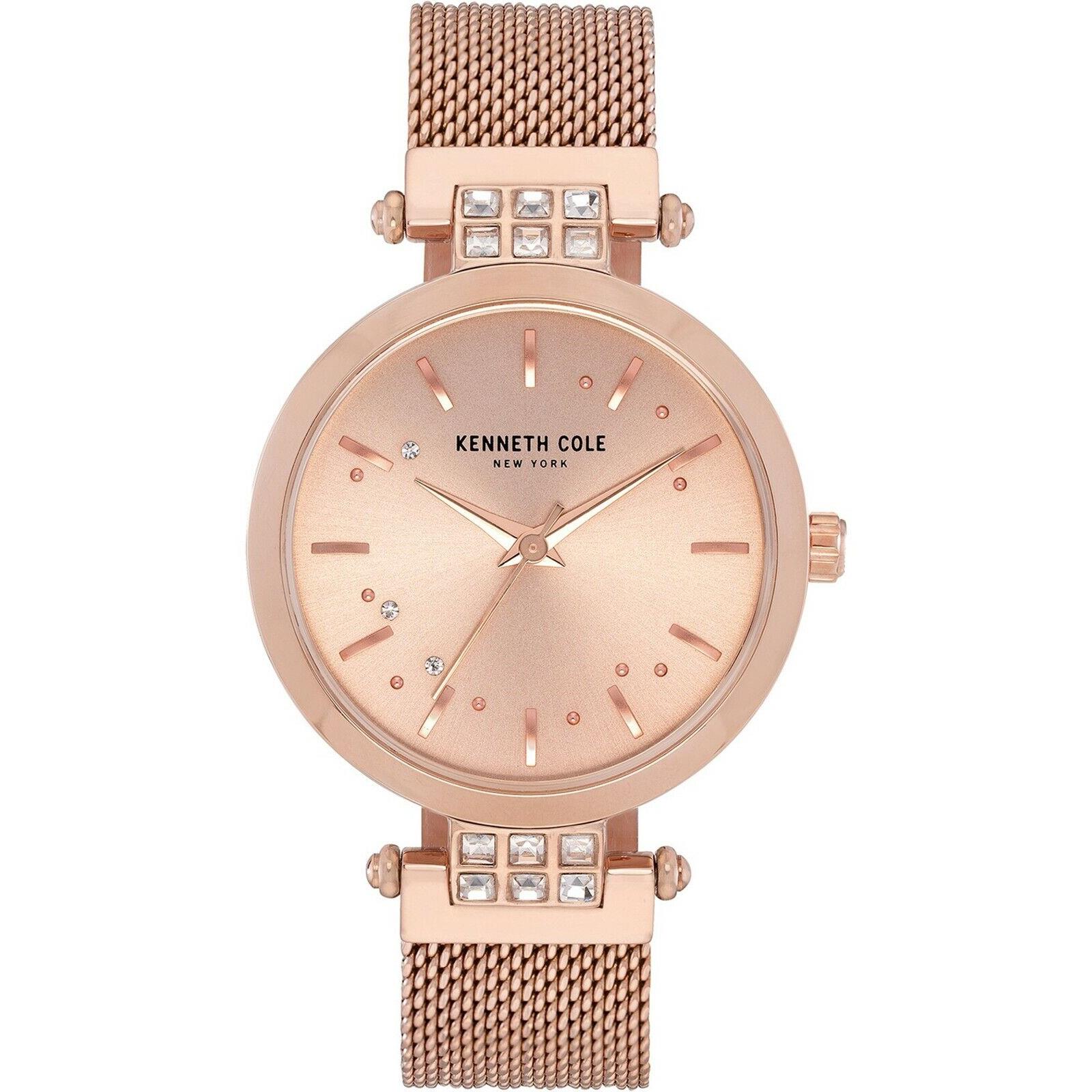 Kenneth Cole KC50960002 Ladies Dress Stainless Rose Gold-tone Light Dial 30m