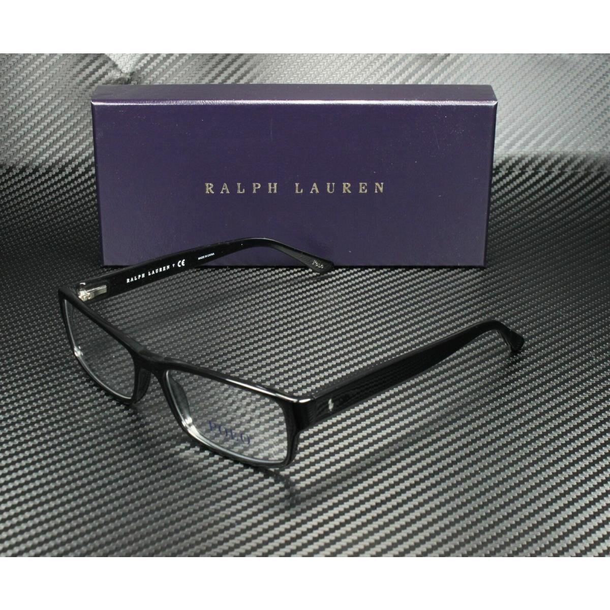 Ralph Lauren Polo PH2065 5001 Shiny Black Rectangle Men`s 58 mm Eyeglasses