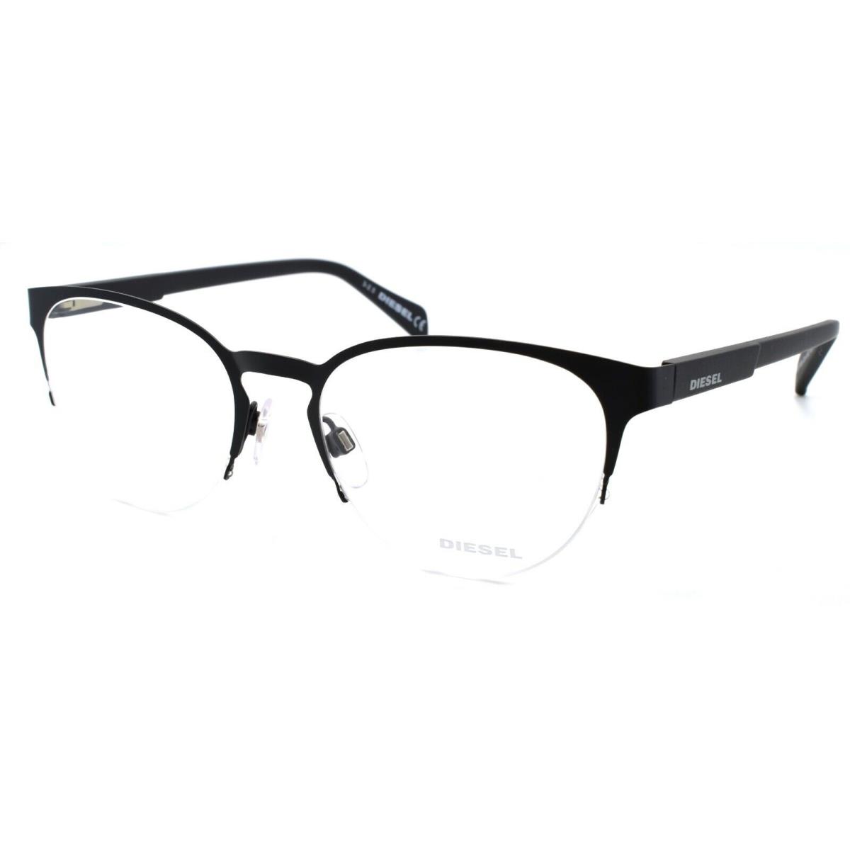 Diesel DL5158 002 Unisex Eyeglasses Frames Half Rim 52-19-145 Matte Black