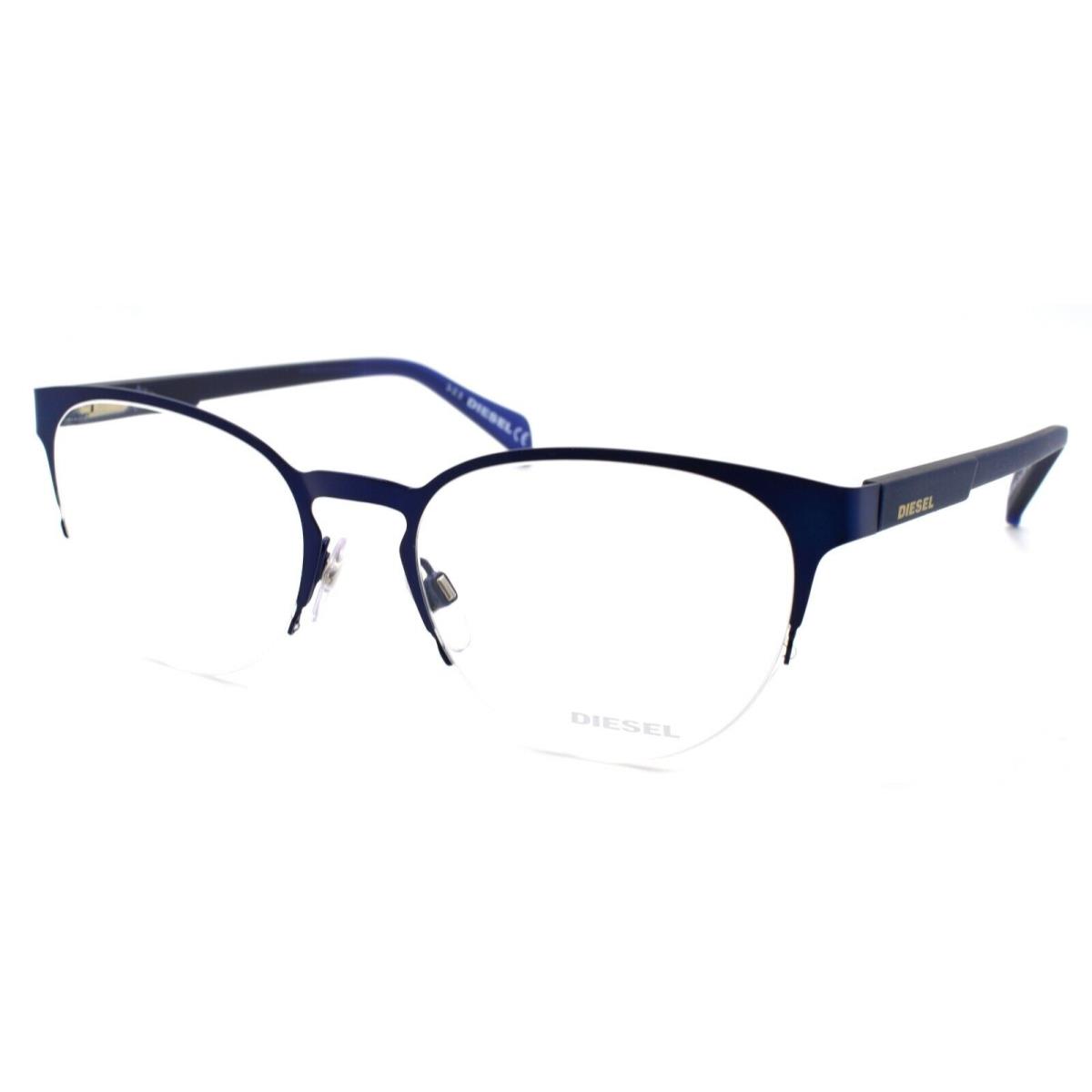 Diesel DL5158 091 Unisex Eyeglasses Frames Half Rim 52-19-145 Matte Blue