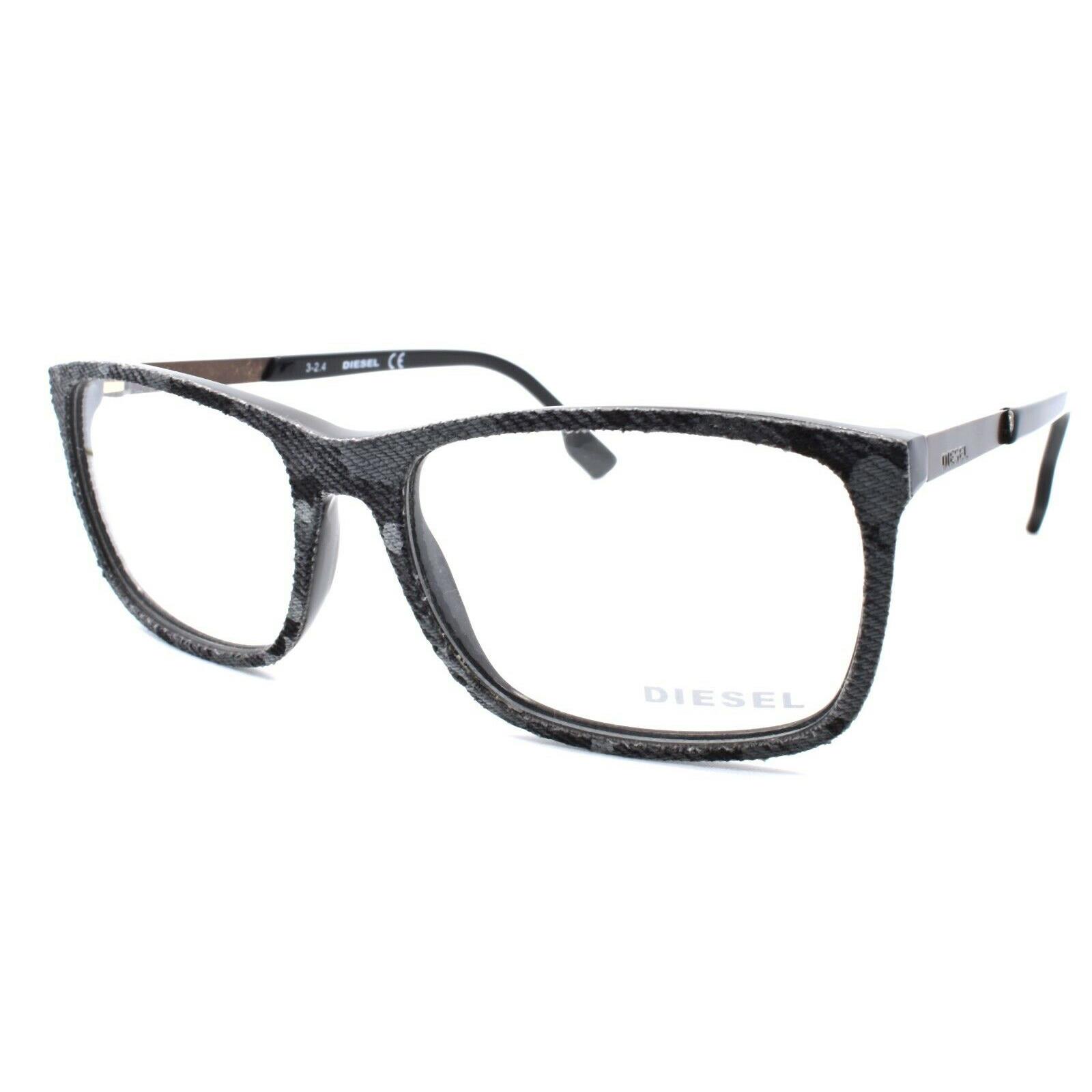 Diesel DL5166 005 Men`s Eyeglasses Frames 55-16-145 Grey Camo Denim / Black