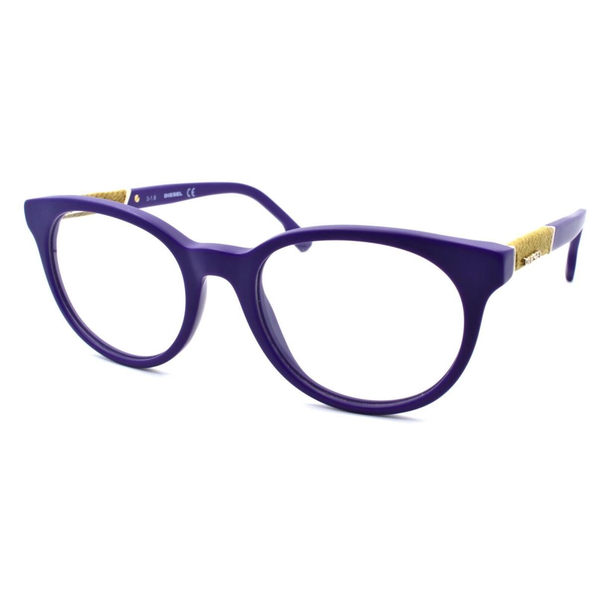 Diesel DL5156 082 Women`s Eyeglasses Frames 51-19-145 Matte Violet / Brown Denim