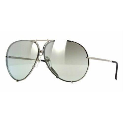 Porsche P8478 B Sunglasses Titanium Frame Silver Mirrored Lenses 69mm