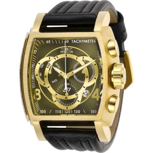 Invicta S1 Rally 27953 Men`s Oilve Analog Chronograph Date Tonneau Leather Watch
