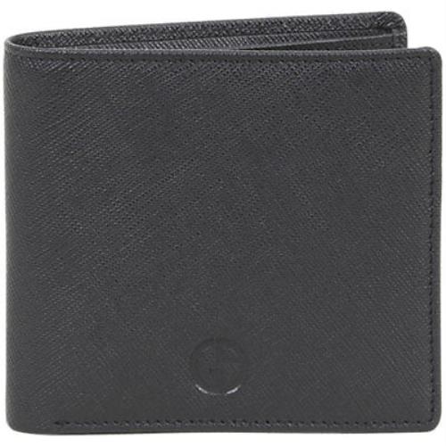 Giorgio Armani Men`s Portafoglio Leather Bi-fold Wallet