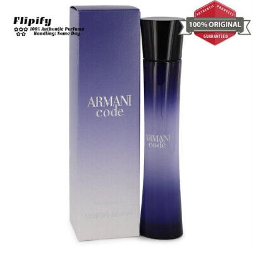 Armani Code Perfume by Giorgio Armani Edp Spray For Women 2.5 1.7 1 oz 75 50 ML
