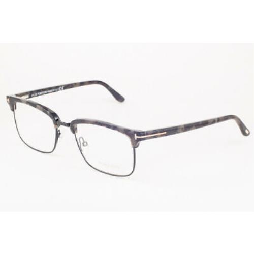 Tom Ford TF 5504 FT5504 Shiny Havana Front Temples Blk Metal 056 Eyeglasses