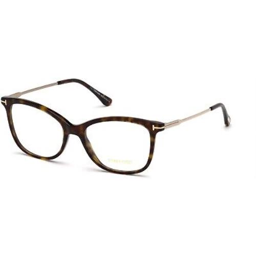 Tom Ford TF 5510 FT5510 Shiny Classic Dark Havana Front Shiny 052 Eyeglasses