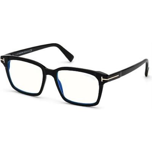 Tom Ford TF 5661 FT5661 -B Shiny Blk Blue Block Lenses 001 Eyeglasses