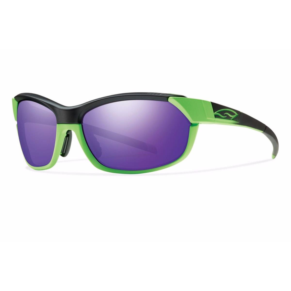 Smith Optics Pivlock Overdrive Sunglasses Reactor Green Frame/ Purple Sol X