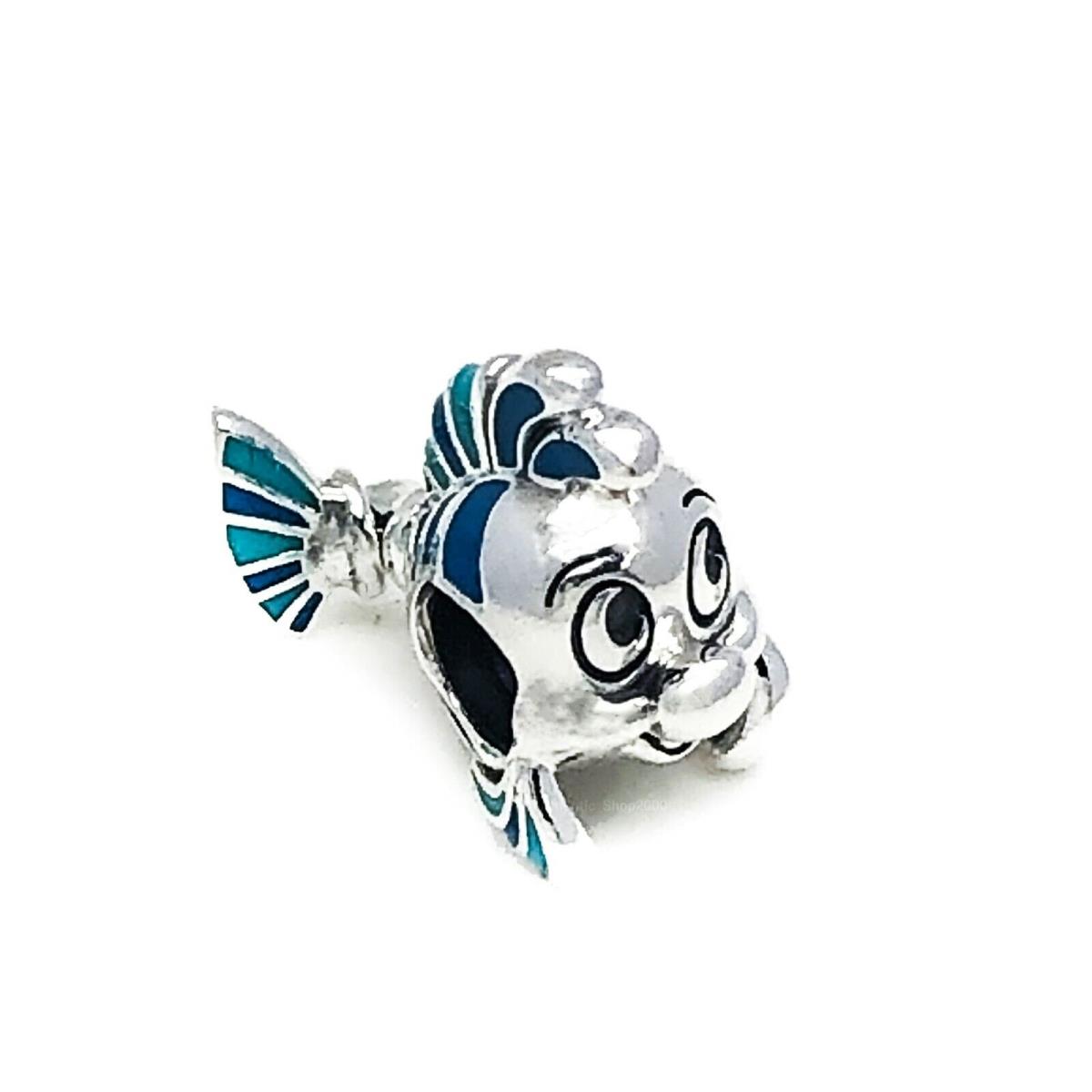 Pandora 925 Disney The Little Mermaid Blue Flounder Fish Charm 798230ENMX