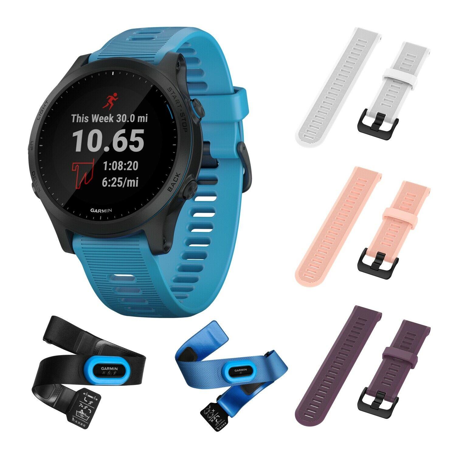 Garmin Forerunner 945 Bundle Premium Gps Running/triathlon Watch /w 3 Straps White/Pink/Purple