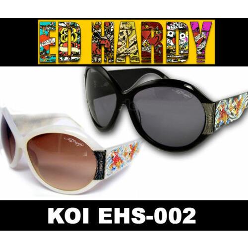 ED Hardy Sunglasses Koi Fish Ehs 002 Cloud Black