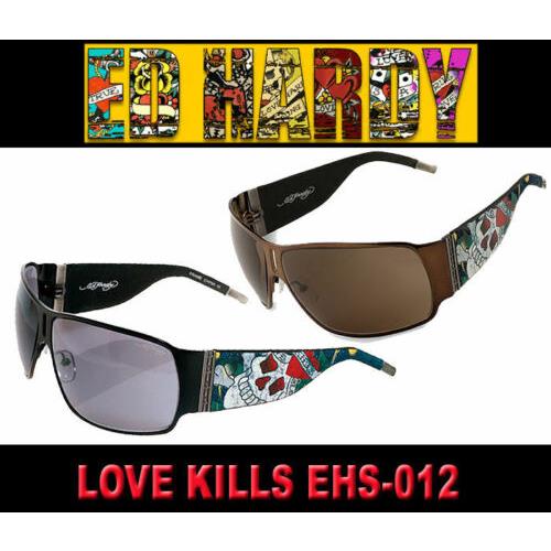 Ed Hardy Sunglasses Love Kills Slow Ehs 012 Cocoa Black