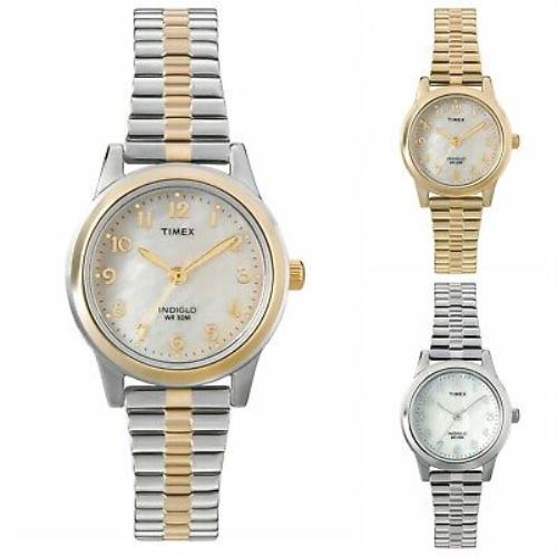 Timex Women`s Core Style Mother of Pearl Dial w Expansion Band Dress Watch