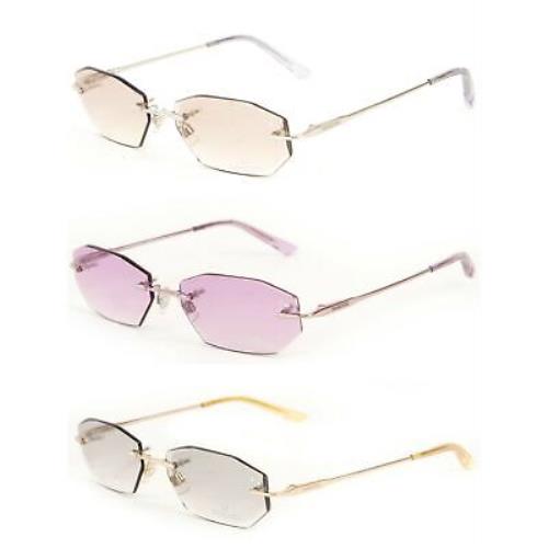 Swarovski Women`s Octogon Tinted Lens Rimless Sunglasses SW5014