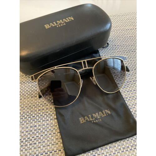Balmain Black Gold Frame Aviator Designer Sunglasses Rare