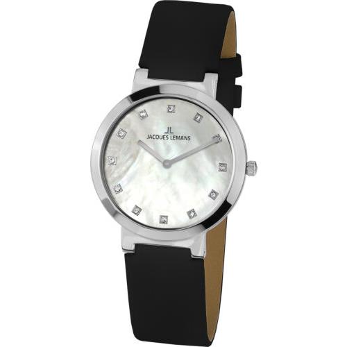 Jacques Lemans Women`s 1-1997G Milano 36mm Mop Dial Leather Watch