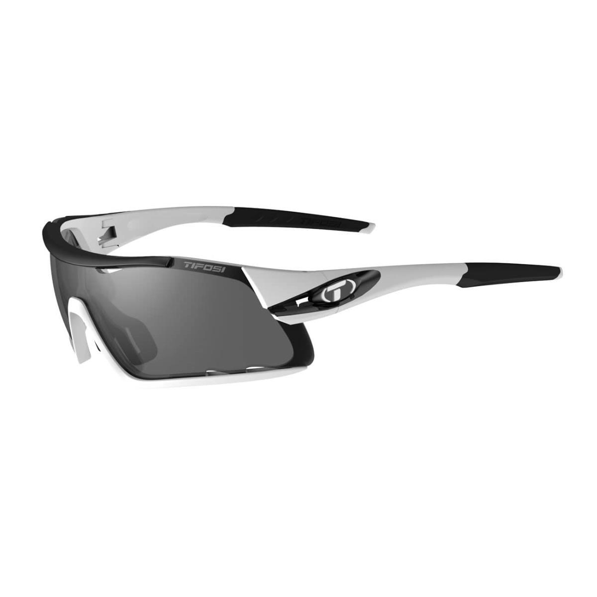 Tifosi Davos Sunglasses White/Black w/ Smoke/AC Red/Clear