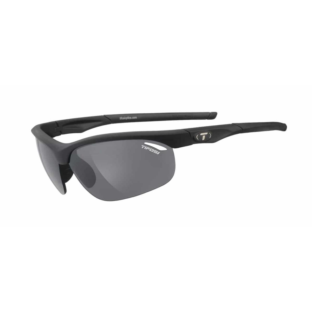 Tifosi Veloce Sunglasses Matte Black W/ Smoke/Ac Red/Clear Lenses