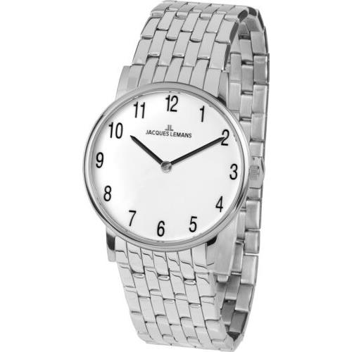 Jacques Lemans Women`s 1-1849F Vienna 29mm White Dial Stainless Steel Watch