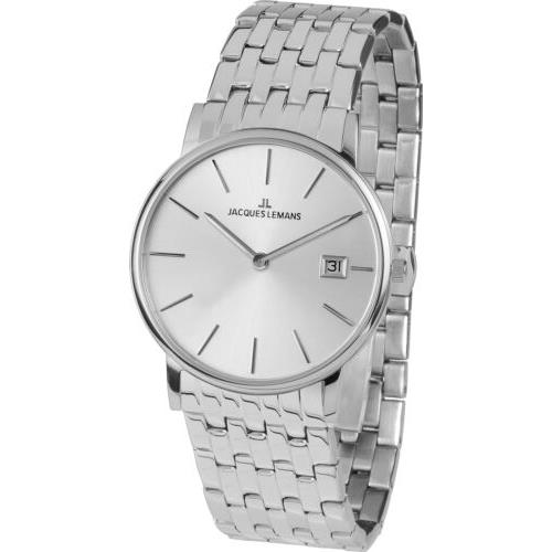 Jacques Lemans Unisex 1-1848E Vienna 38mm Silver Dial Stainless Steel Watch