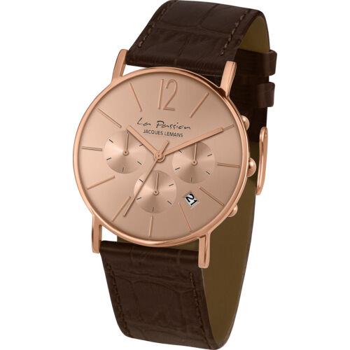 Jacques Lemans Unisex LP-123N La Passion 40mm Rose Gold Dial Leather Watch