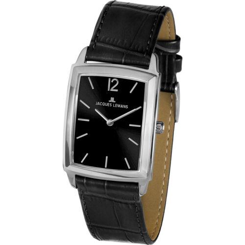 Jacques Lemans Women`s 1-1905A Bienne 23mm Black Dial Leather Watch