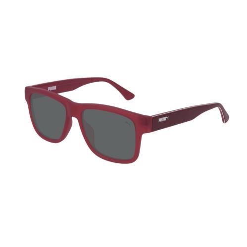 Puma PJ 0001S 010 Red Burgundy /smoke Rectangle Kids Sunglasses