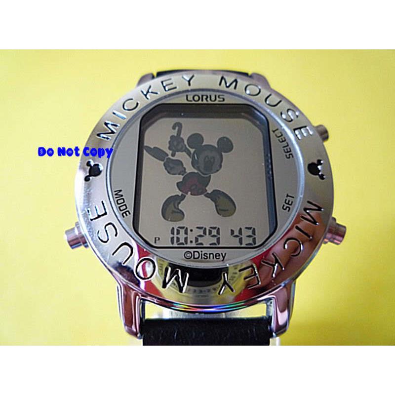 Unisex Disney Lorus Mickey Mouse Dancing Musical Silver Watch Retired