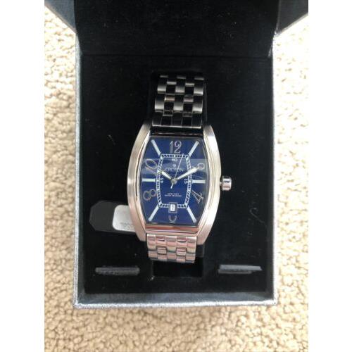 Croton Tonneau Blue Stainless Steel Bracelet Watch CR307157SSBL