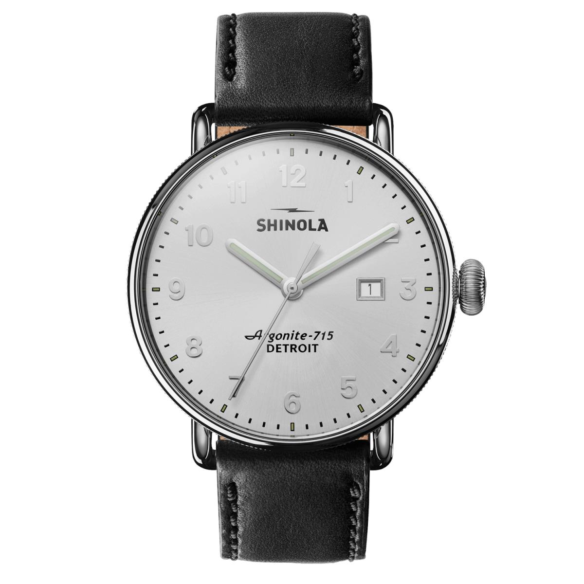 Men`s S0120089881 Shinola The Canfield 43mm Silver Watch Laser-etched Serial