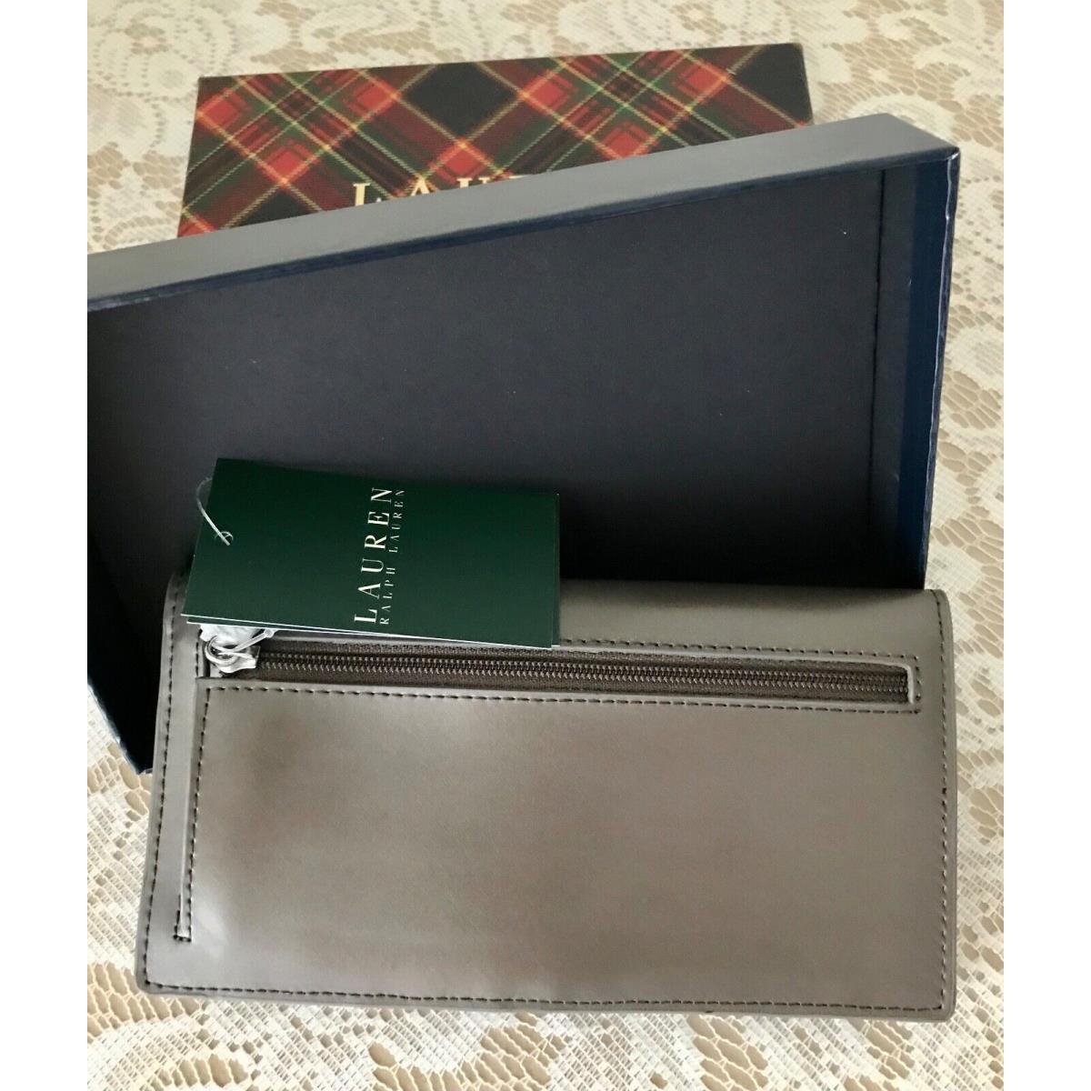 Ralph Lauren Leather Windford Slim Bi-fold Wallet Metal Grey Boxed