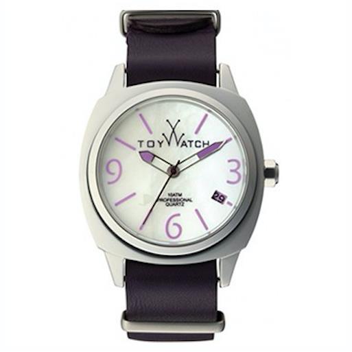 Toywatch Toy Watch Icon Mother Of Pearl Purple Leather Stap Band Unisex Ico1pr 2102