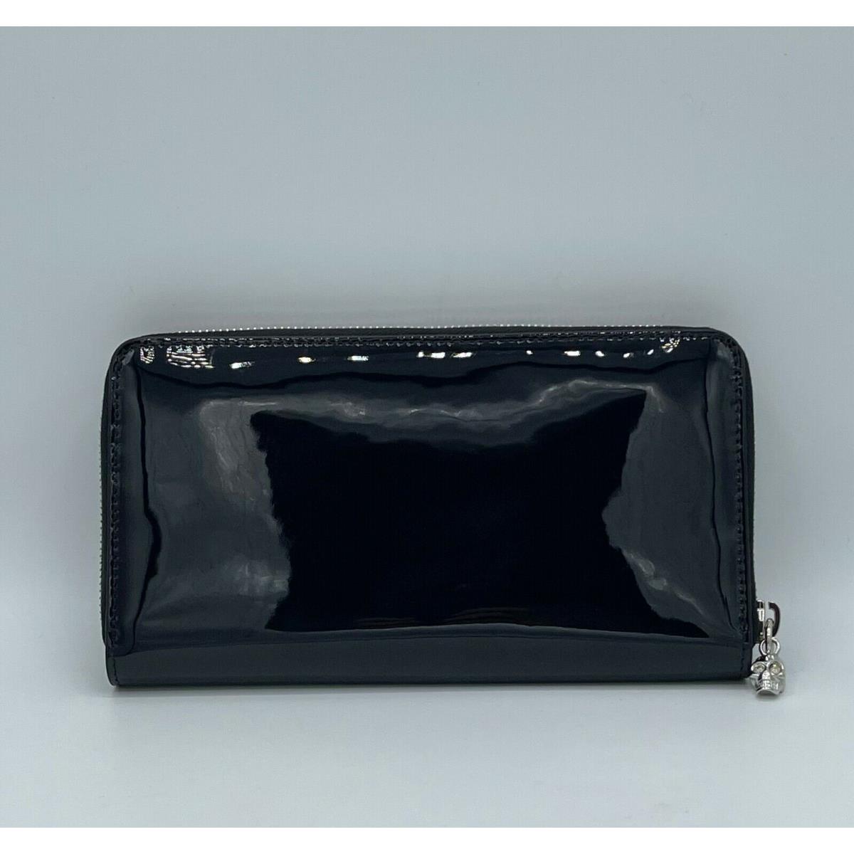 Alexander Mcqueen Dark Navy Patent Leather Zip Around Wallet 375282 DP00I 4910