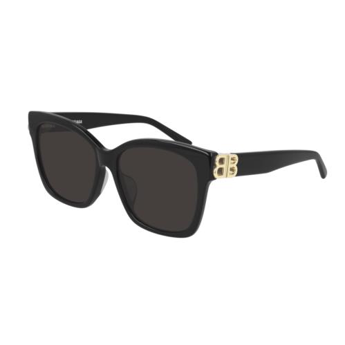 Balenciaga BB0102SA 001 Black Gold/gray Square Women`s Sunglasses
