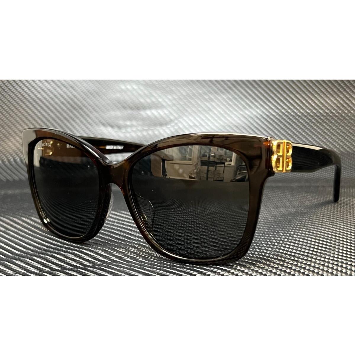 Balenciaga BB102SA 002 Havana Square Women`s 57 mm Sunglasses