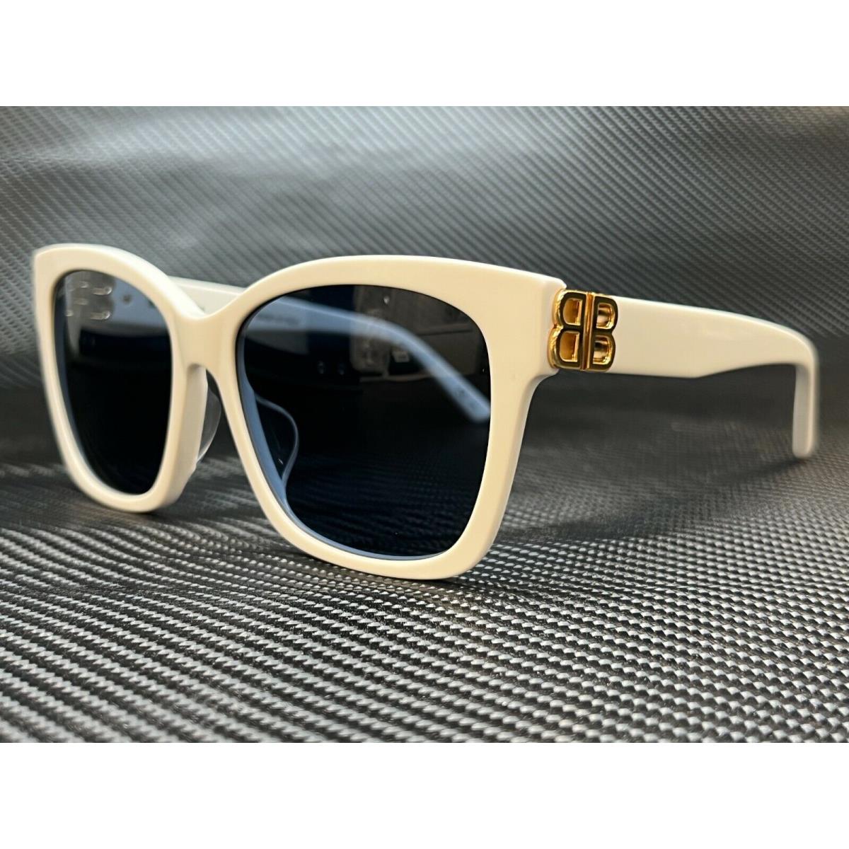 Balenciaga BB0102SA 004 White Square 57 mm Women`s Sunglasses