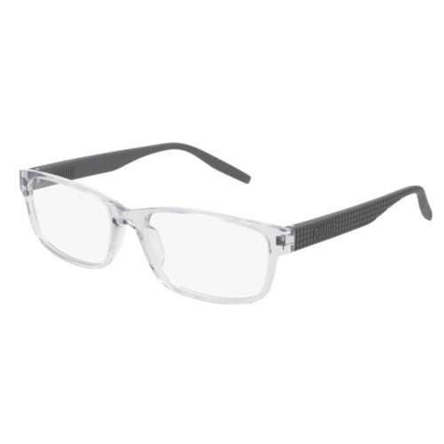 Puma PU 0278O 004 Crystal Grey Black Rectangle Men`s Eyeglasses