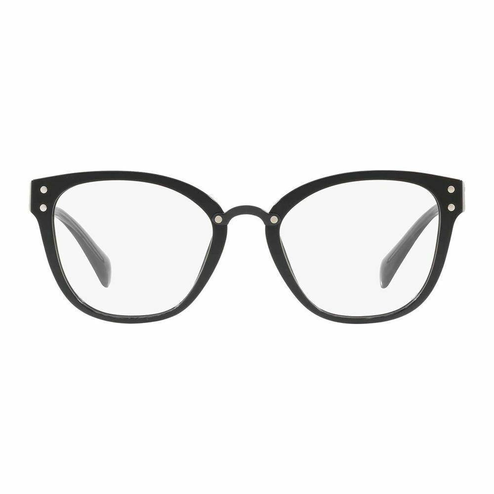 Miu Miu Women`s Square Eyeglasses Black W/demo Lens MU04QV 1AB1O1