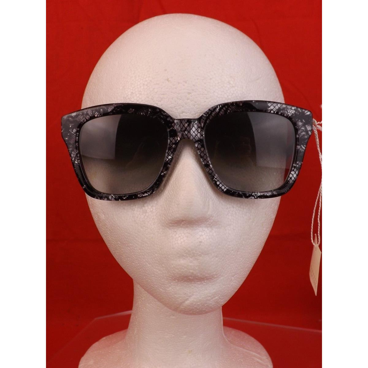 Valentino V667S 49 Gray Faded Lace Plastic Frame Sunglasses Italy