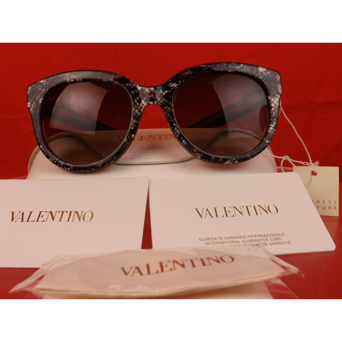 Valentino V666S Gold Black Faded Lace Plastic Frame Sunglasses Italy