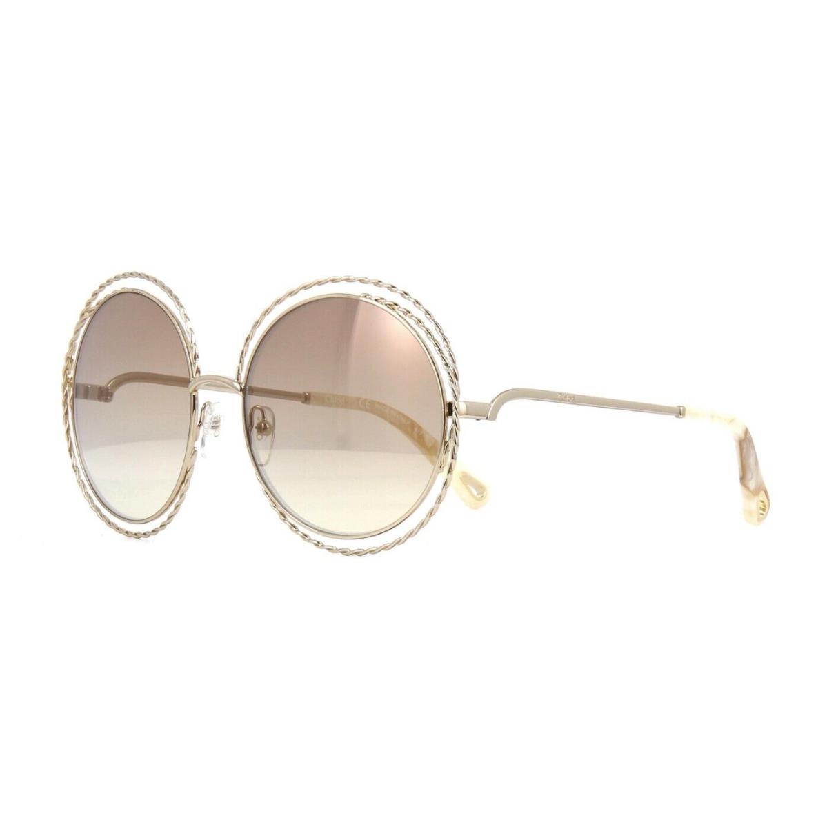 Chloé Chlo Carlina Twist CE114ST Gold/brown Shaded Gold Flash Mirror 810 Sunglasses