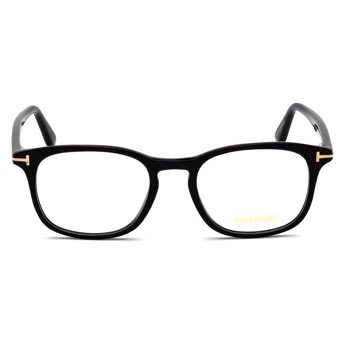 Tom Ford FT5505 Eyeglasses Shiny Black Rose Gold T Logo 52