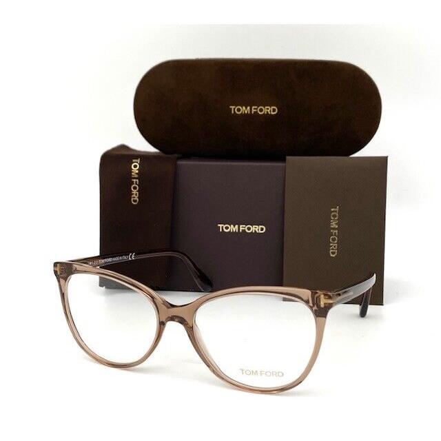 Tom Ford FT5513 045 Transparent Brown / Demo Lens 54mm Eyeglasses TF5513