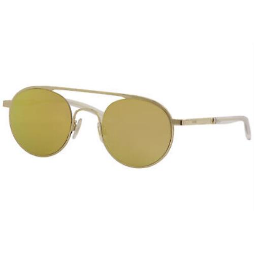 Hugo Boss Men`s HG 1000S 1000/S J5GSQ Gold Round Sunglasses 52mm